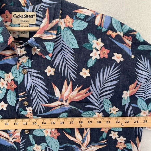 Cooke Street Honolulu Hawaiian Button Down Short Sleeve Shirt XL Cotton - Picture 8 of 9